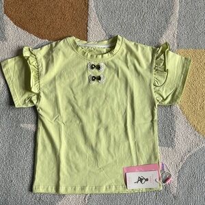 NWT! Kids Ruffle Sleeve Shirt in Light Green